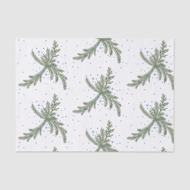 Papel De Seda Fir Branches Winter (Frente )
