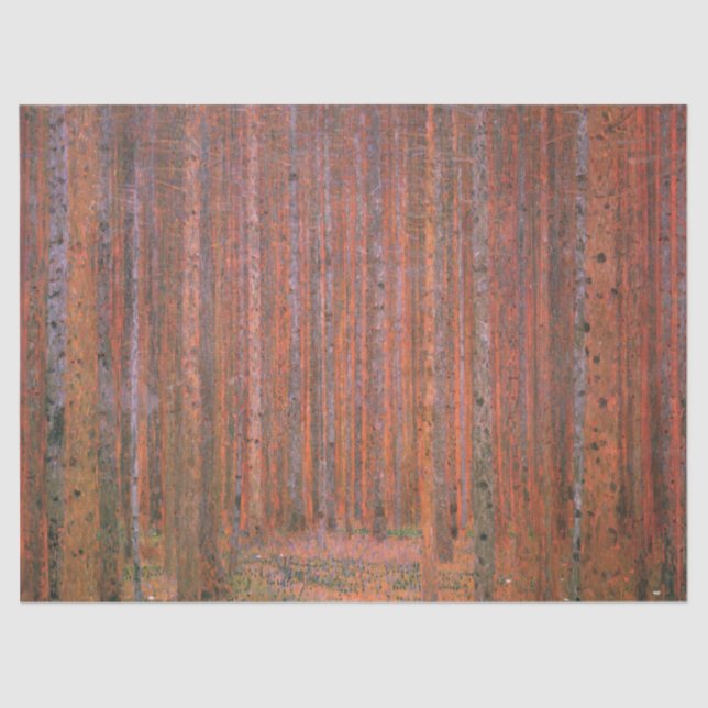 Papel De Seda Fir Tree Forest (por Gustav Klimt) (Frente )