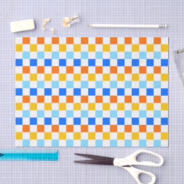 Papel De Seda Fire and ice checkerboard pattern