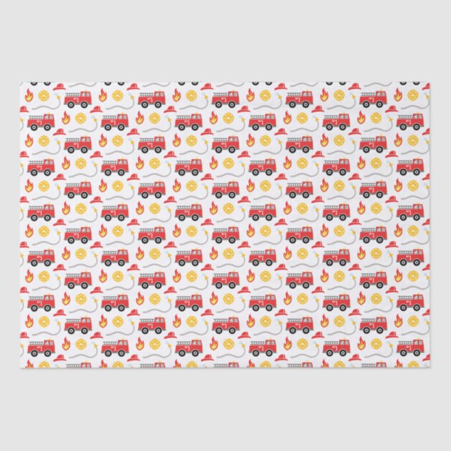 Papel De Seda Fire Truck Birthday (Frente )