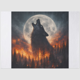 Papel De Seda Fire Wolf