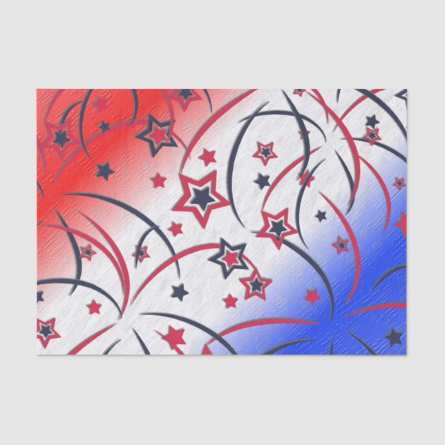 Papel De Seda Fireworks no Red White Blue (Frente )