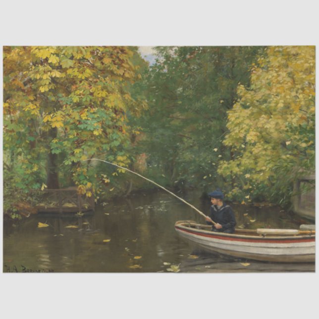 Papel De Seda Fisheries Boy (por Hans Andersen Brendekilde) (Frente )