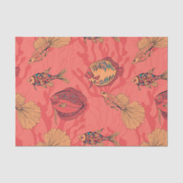 Papel De Seda Fishes no fundo vivo dos corais