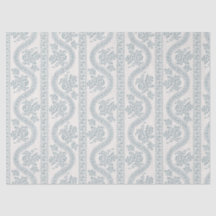 Fita Floral Azul Cinza Suave sobre Osso