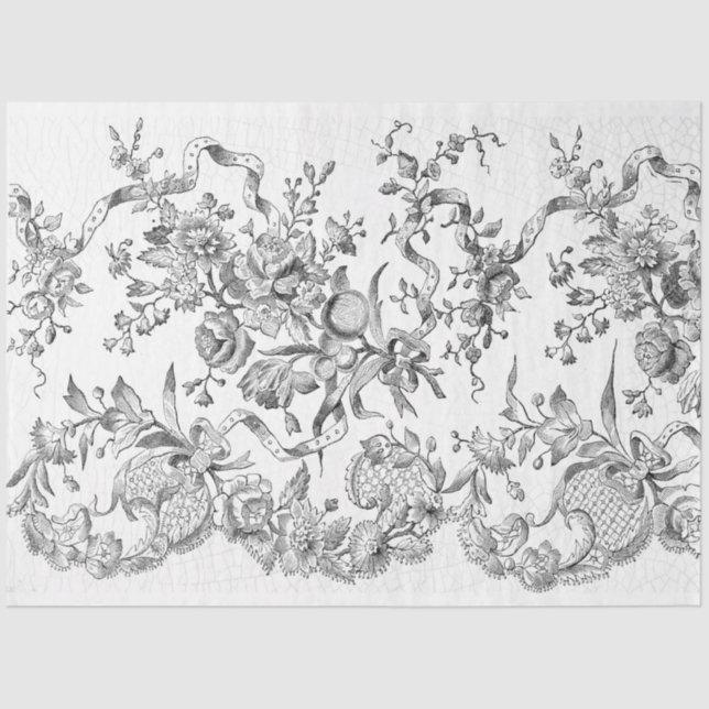 Papel De Seda Fita Preta e Branca (Frente )