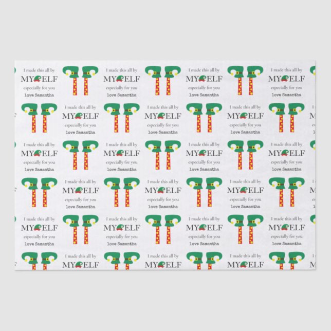 Papel De Seda Fiz tudo isso pelo meu nome Elf para presentes fei (Frente )