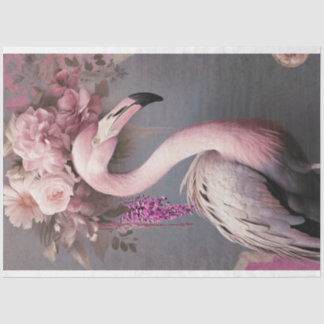 Papel De Seda Flamboyant Flamingo Bird e Floral Art