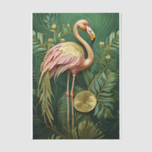 Papel De Seda Flamingo Corado Brilhante Dourado, Elegante