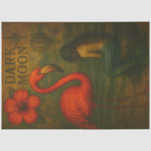 Papel De Seda Flamingo e Mermaid Dark Moon Decoupage