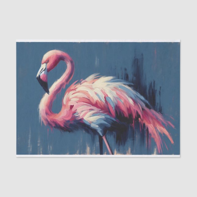 Papel De Seda Flamingo Impressionismo Pintura (Frente )