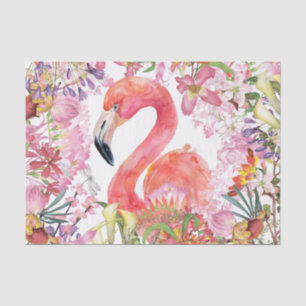 Papel De Seda Flamingo na selva da flor - teste padrão do verão