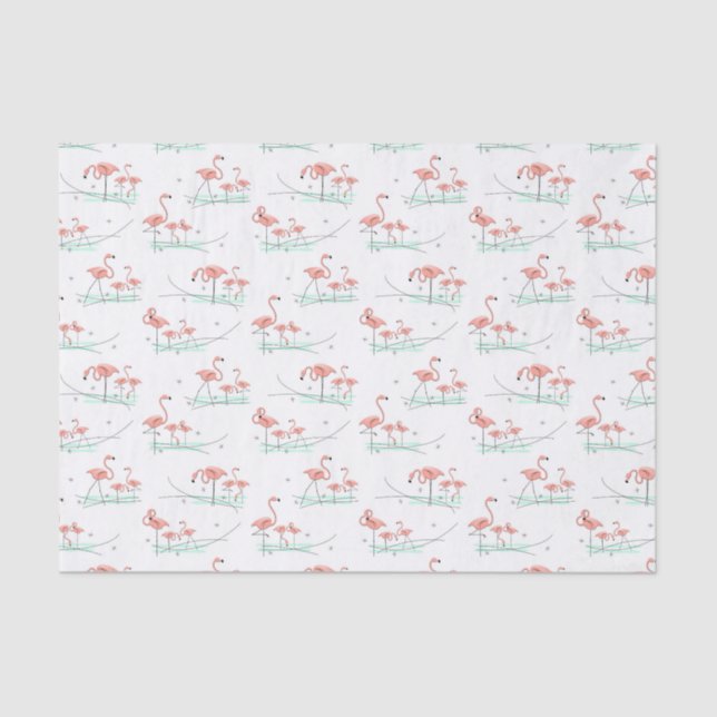 Papel De Seda Flamingo Ocean Multi-Tecidos (Frente )
