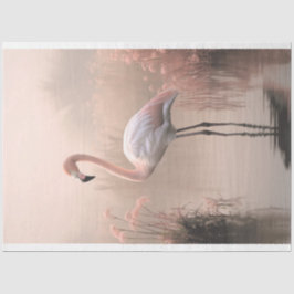 Papel De Seda Flamingo, Rosa, Lago Nebuloso, Grama das Pampas