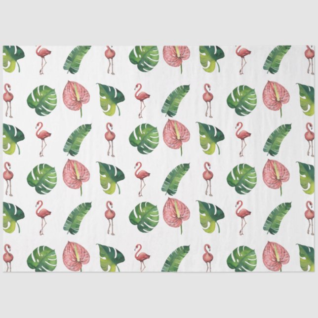 Papel De Seda Flamingo Tropical Vibes Series Design 3 (Frente )