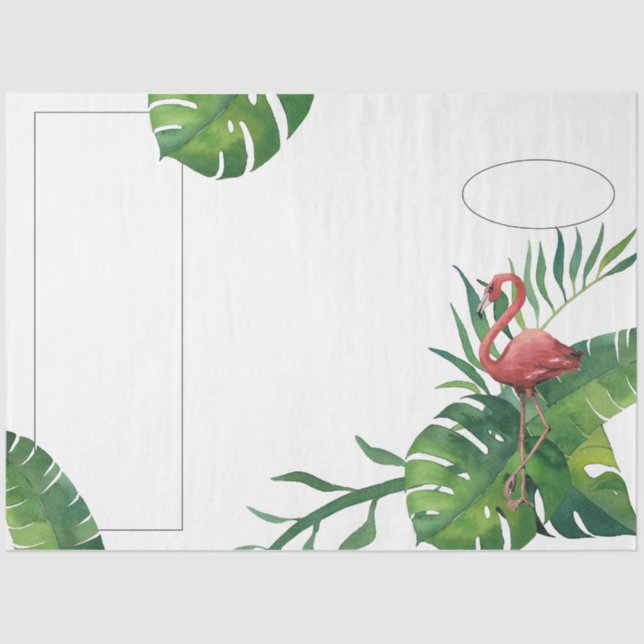 Papel De Seda Flamingo Tropical Vibes Series Design 7 (Frente )