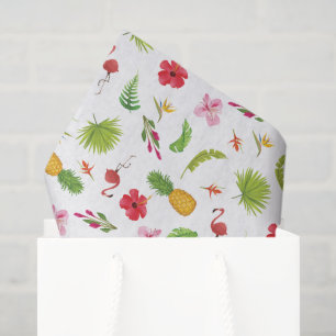 Papel De Seda Flamingo Trópicos Costeira Praia Tema de Verão
