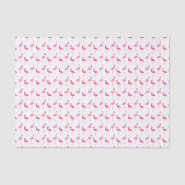 Papel De Seda Flamingos Cor-de-Rosa (Frente )