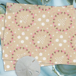 Papel De Seda Flamingos em Seashells Beach Christmas