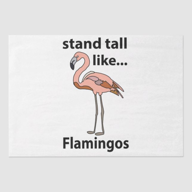 Papel De Seda Flamingos Ficam em Pé Como Flamingos Flamingo (Frente )