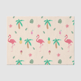 Papel De Seda Flamingos no verão
