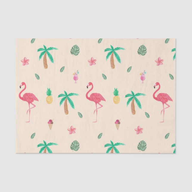 Papel De Seda Flamingos no verão (Frente )