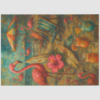 Papel De Seda Flamingos Rosa – Decoupage Tropical Costeira