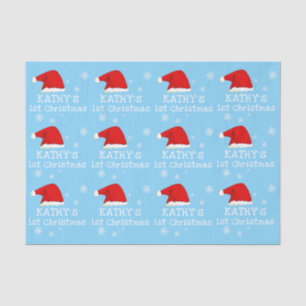 Papel De Seda Floco de Neve Azul de Papai Noel