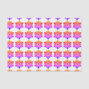 Papel De Seda Floco de neve azul, rosa, laranja, roxo