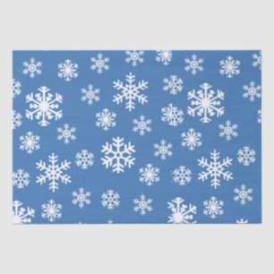 Papel De Seda Floco de neve branco e azul de Natal