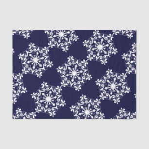 Papel De Seda Floco de neve branco em azul escuro