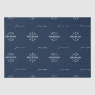 Papel De Seda Floco de neve de Natal azul do logotipo comercial