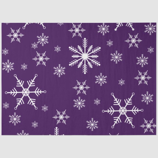 Papel De Seda Floco de Neve de Natal Em Roxo (Frente )