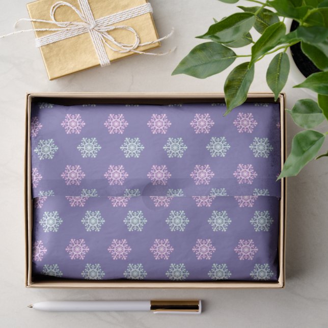 Papel De Seda Floco de neve de Natal/roxo de inverno   (Presente)