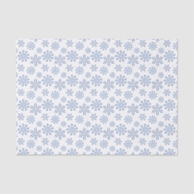 Papel De Seda Floco de Neve do Designer Azul de Aquarela (Frente )
