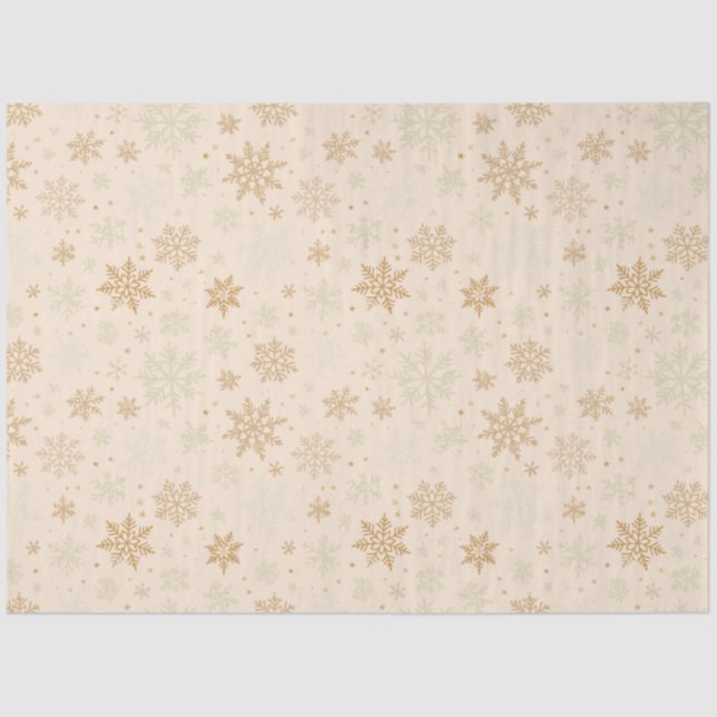 Papel De Seda Floco de neve Dourado (Frente )