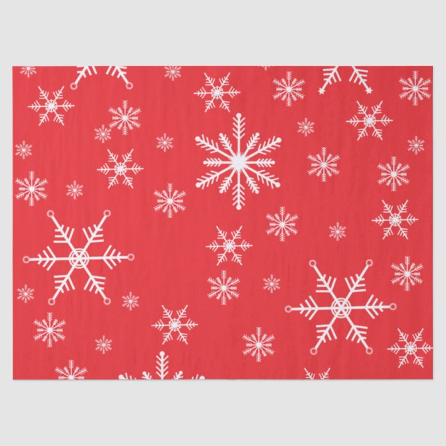 Papel De Seda Floco de Neve Natal Em Vermelho (Frente )