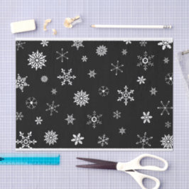 Papel De Seda Floco de neve preto