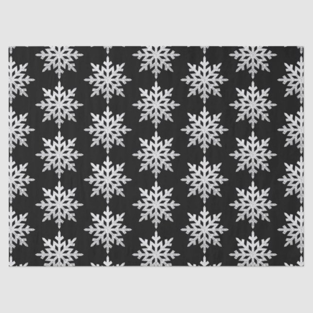 Papel De Seda Floco de Neve Silver Glitter (Frente )