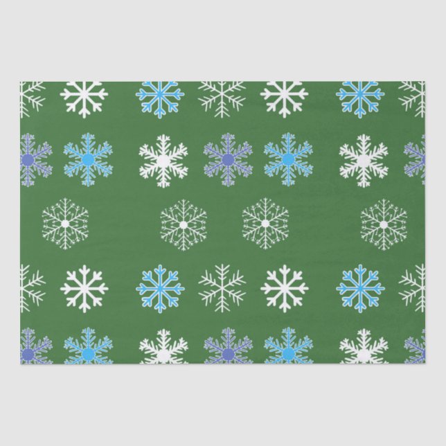 Papel De Seda Floco de neve verde (Frente )