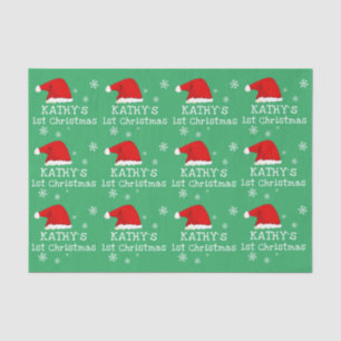 Papel De Seda Floco de Neve Verde de Papai Noel