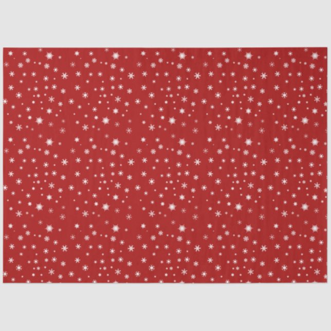 Papel De Seda Floco de neve vermelho e branco (Frente )