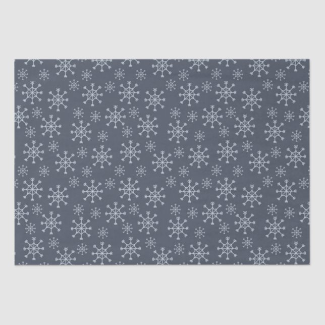 Papel De Seda Flocos de neve - azuis (Frente )