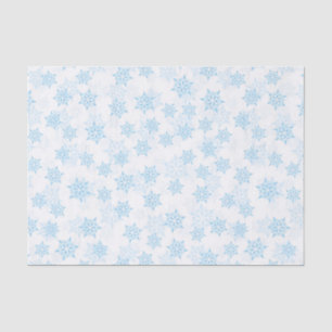 Papel De Seda Flocos de Neve Azuis Bebê Natal Branco