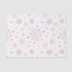 Papel De Seda Flocos de neve bonito e cor-de-rosa no inverno em 