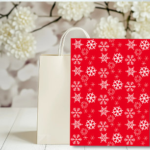 Papel De Seda Flocos de neve brancos e Natal vermelho