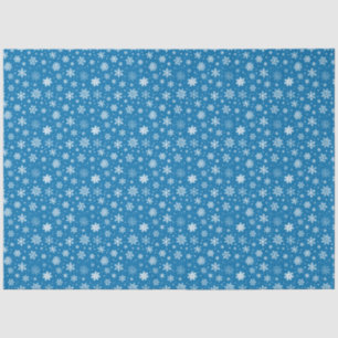 Papel De Seda Flocos de neve brancos em azul brilhante