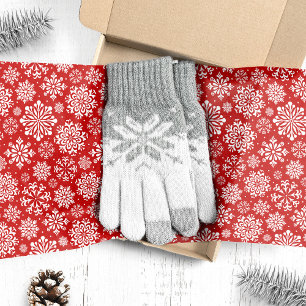 Papel De Seda Flocos de Neve Brancos no Natal Vermelho