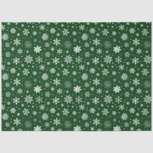 Papel De Seda Flocos de neve brancos verdes e grandes