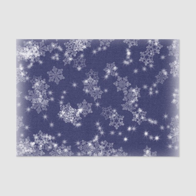 Papel De Seda Flocos de neve contra um céu nocturno (Frente )